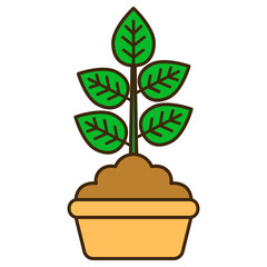 plant in a pot icon illustration