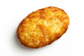 Potato patty or hash brown isolated on white backdrop