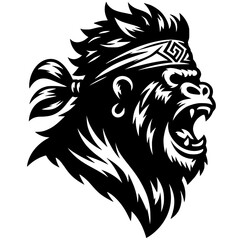Gorilla head silhouette