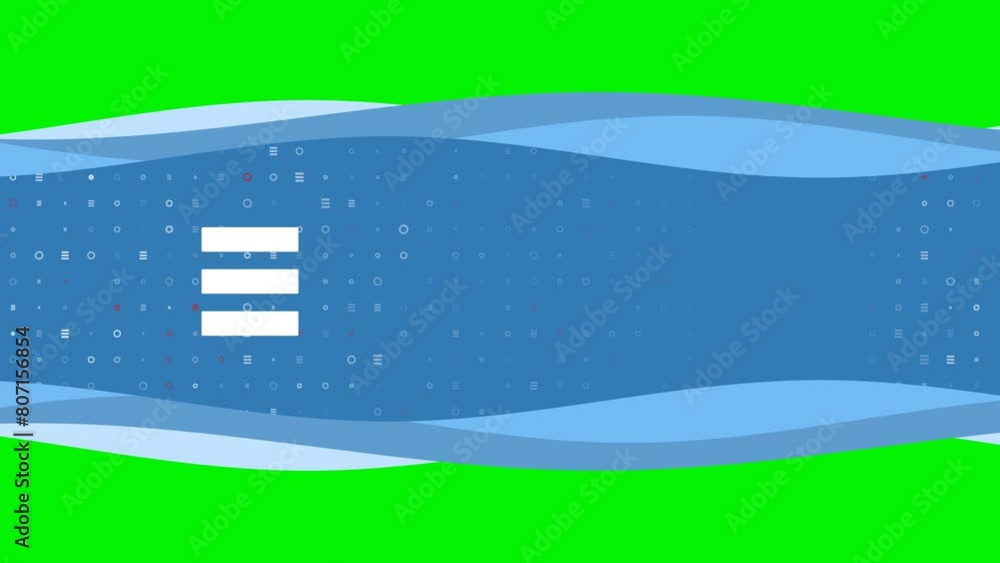 Poster animation of blue banner waves movement with white identity symbol on the left. on the background th
