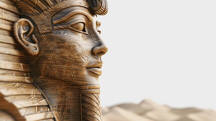 A statue of a woman with a long nose and a long face