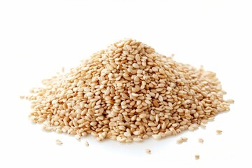 Sesame pile on clear surface