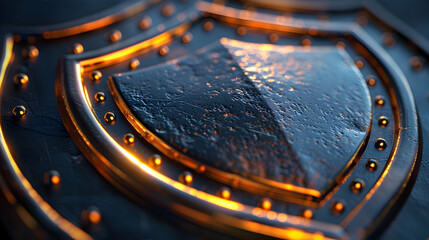 Photo realistic Cyber Guardian Crest concept: A emblem for defenders against cyber threats.