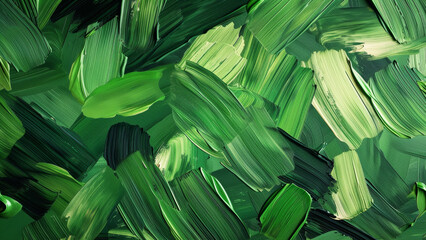 Green paint mixture, wet oil painting on canvas, abstract modern art concept, color wallpaper...
