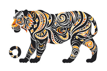 tiger with geometric pattern