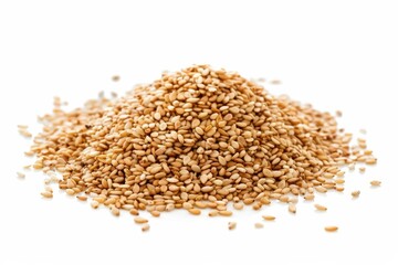 Fototapeta premium Sesame seeds on white surface