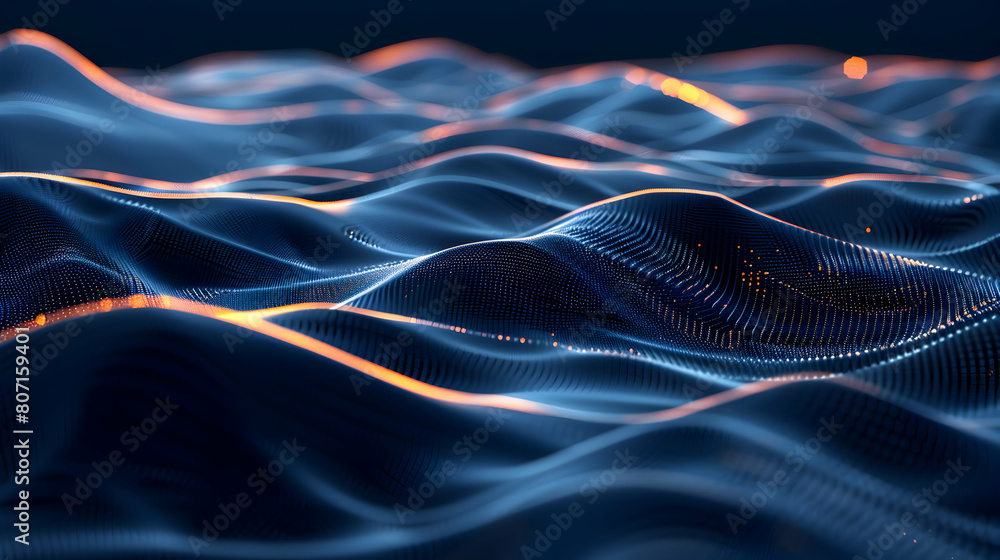 Poster data dunes: photo realistic abstract desert shaped by data patterns
