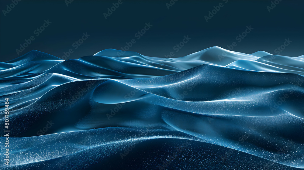 Aufkleber data dunes: rolling dunes of data forming a digital abstract landscape in photo realistic concept
