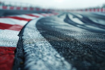 Shallow depth of field focusing on race track detail
