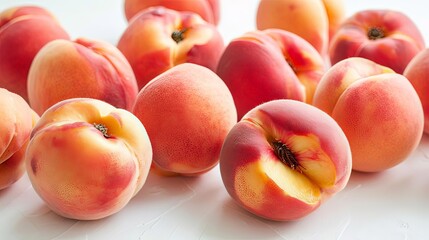 white peaches on clean isolated background the image shows a single white peach on a clean white surface