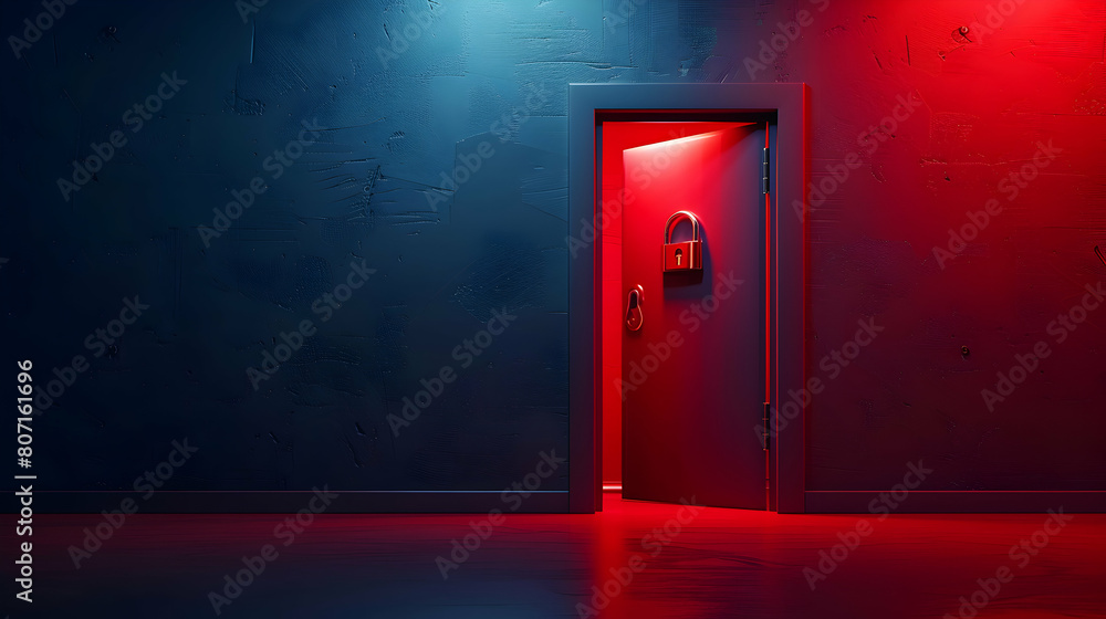 Poster security concept: realistic intrusion vector icon symbolizing prevention of unauthorized access in p