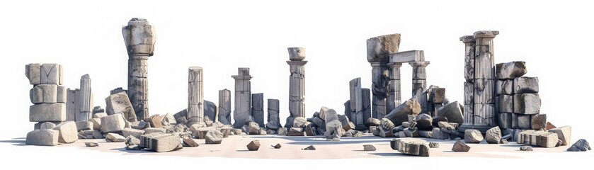 A large city made of stone ruins