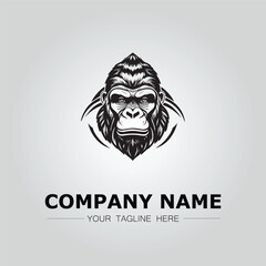 Gorilla Head symbol logo company vector image on the white background

