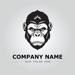Gorilla Head symbol logo company vector image on the white background

