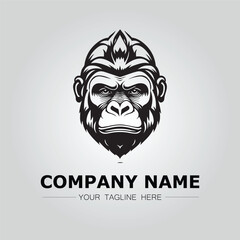 Gorilla Head symbol logo company vector image on the white background

