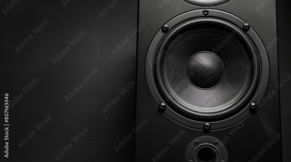 Wall mural black and white image of an audio speaker