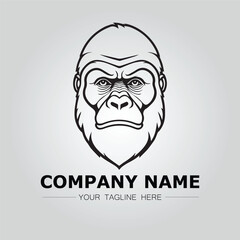 Gorilla Head symbol logo company vector image on the white background

