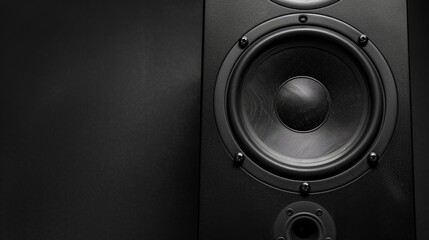 Black and white image of an audio speaker