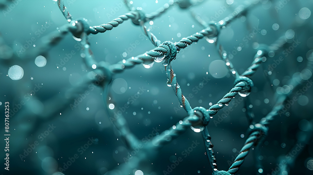 Poster photo realistic phishing net emblem concept as visual metaphor for catching phishing attempts in a n