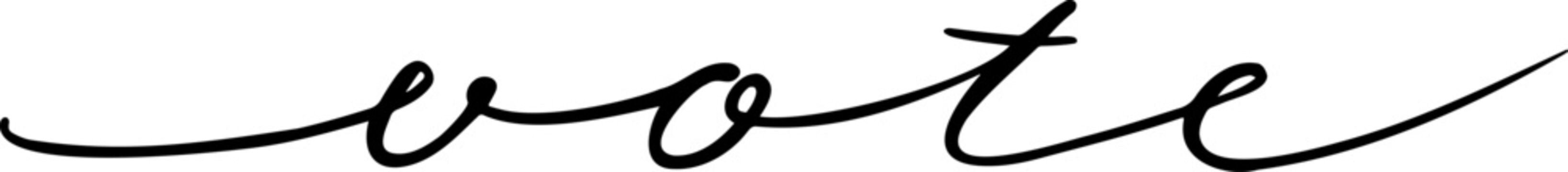 Vote - Vector illustration of calligraphic inscription, black on transparent background