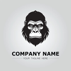 Gorilla Head symbol logo company vector image on the white background

