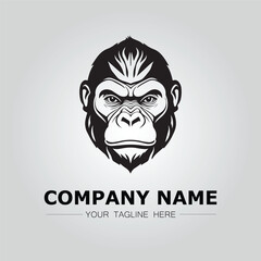 Gorilla Head symbol logo company vector image on the white background

