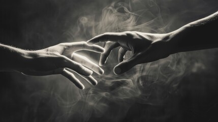 A toned image of an isolated hand manipulating the mind of another person.