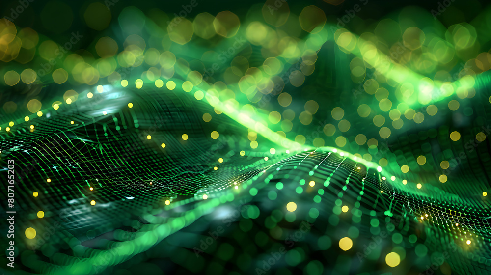 Poster abstract virtual matrix network in a photorealistic concept