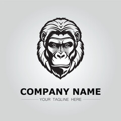 Gorilla Head symbol logo company vector image on the white background


