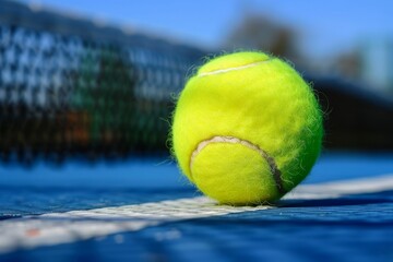 Tennis with corded racket to hit rubber ball originated in England and is an Olympic sport played by all - obrazy, fototapety, plakaty