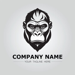 Gorilla Head symbol logo company vector image on the white background

