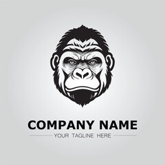Gorilla Head symbol logo company vector image on the white background

