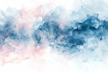Abstract Thai elements in soft shades of blue and pink on a pure white background