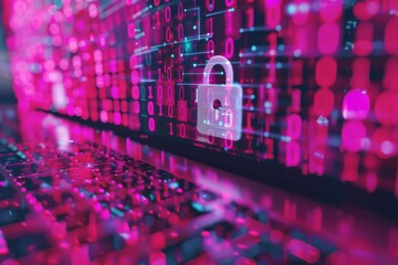 Obraz premium Confidential data is protected under cyber law through secure APIs and keygen tools, employing phishing protection to enhance user privacy and next-gen web security.