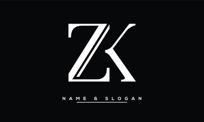 ZK, KZ, Z, K Abstract Letters Logo Monogram