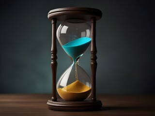 Hourglass, time is running, don't waste time, symbolizes that time passes quickly, background
