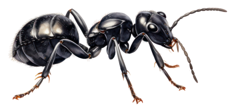 PNG Black ant animal insect white background.