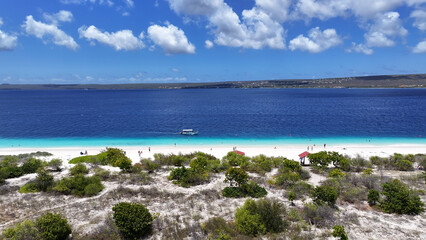 Klein Bonaire At Kralendijk In Bonaire Netherlands Antilles. Island Beach. Blue Sea Landscape....