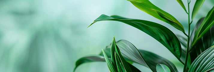 Green tropical leaf, summer panorama wallpaper,  beautiful and simple to use as a graphic element