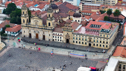 Plaza De Bolivar At Bogota In Cundinamarca Colombia. Downtown Cityscape. Financial District...