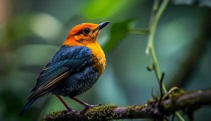 Obraz premium The orange headed thrush is commonly found in dense woodlands of India Southeast Asia