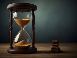 Hourglass, time is running, don't waste time, symbolizes that time passes quickly, background
