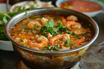 Tom yam kung a popular spicy Thai soup