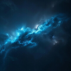 Fototapeta premium An ethereal cosmic ribbon unfurls across the vastness of space, aglow with the haunting brilliance of celestial energies, weaving through the dark tapestry of the universe