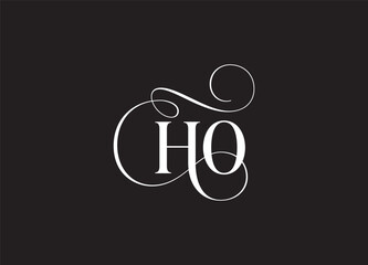HO latter ligature typography logo design template