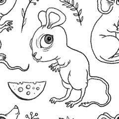 little cute mouse and cheese seamless abstract pattern background fabric fashion design print wrapping paper digital illustration art texture textile wallpaper apparel image 