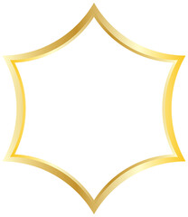 gold hexagon frame transparent background