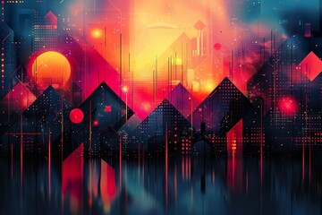 Dive into the world of business aesthetics with an abstract background design featuring a colorful