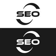 SEO logo. S E O design. White SEO letter. SEO, S E O letter logo design. Initial letter SEO linked circle uppercase monogram logo. S E O letter logo vector design.