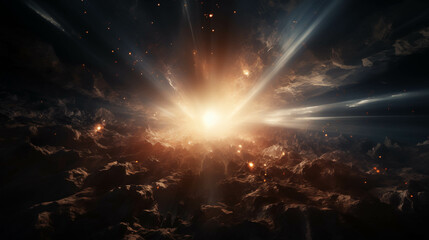 A brilliant stellar explosion, possibly a supernova or a massive star's death throes.